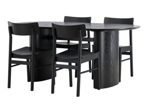 Маса и столове за трапезария Dallas 4119 (Черен)