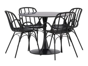 Маса и столове за трапезария Dallas 4165 (Черен)