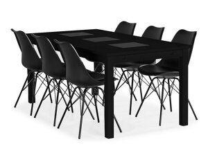 Маса и столове за трапезария Parkland 374 (Черен)