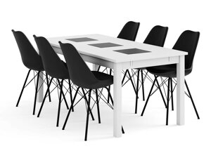 Маса и столове за трапезария Parkland 374 (Бял)