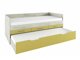 Bett Portland AA102 (Eichenholzoptik gebleicht + Gelb Ohne Lattenrost und Matratze)