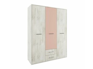 Garderobna omara Portland AA100 (Beljen hrast + Rožnata)