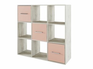 Polcos szekrény Portland AA101 (Fehérített tölgy + Rózsaszín)