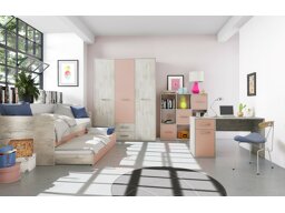 Ifjúsági szoba készlet Portland AA103 (Fehérített tölgy + Rózsaszín)