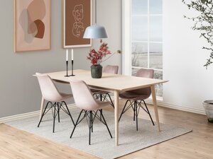 Маса и столове за трапезария Oakland 411 (Dusty розово + Черен)