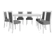 Маса и столове за трапезария Victorville 308 (Бял)
