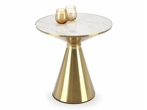 Klubska mizica Houston 1553 (Zlata + Beli marmor)
