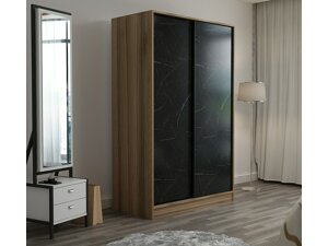 Garderobna omara Kailua T100 (Hrast + Črni marmor)
