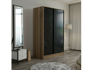 Garderobna omara Kailua T101 (Hrast + Črni marmor)