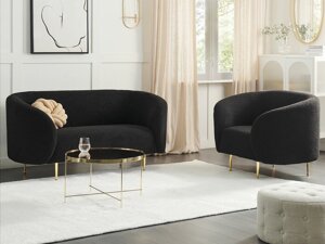 Комплект мека мебел Berwyn 124 (Черен + Златно)