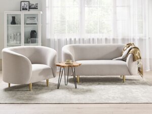 Комплект мека мебел Berwyn 124 (Beige + Златно)