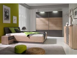 Guļamistabas komplekts Murrieta 151 (Sanremo ozols + Pelēks)