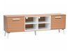 Τραπέζι Tv Berwyn 139 (Άσπρο + Ανοιχτό χρώμα ξύλου)