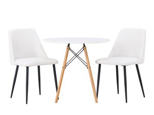 Маса и столове за трапезария Dallas 4245 (Бял + Черен)