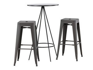 Маса и столове за трапезария Dallas 4263 (Тъмно сив)
