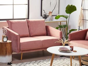 Dīvāns Berwyn 193 (Tumši rozā + Zelta)