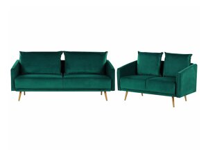 Комплект мека мебел Berwyn 206 (Зелен + Златно)