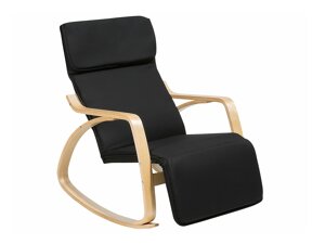 Κουνιστή καρέκλα Berwyn 463 (Μαύρο + Ανοιχτό χρώμα ξύλου)