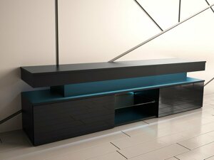 Tv galds Merced N103 (Melns + Glancēts melns)