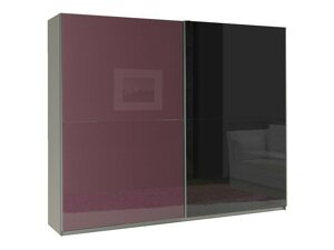 Garderobna omara Murrieta 169 (Sijajno vijolična + Sijaj črna + Bela)