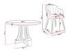 Маса и столове за трапезария Racine 137 (Черен + Magic Velvet 2225)