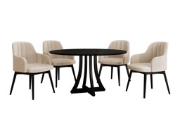 Маса и столове за трапезария Racine 137 (Черен + Magic Velvet 2250)