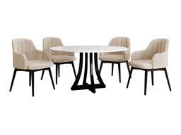 Маса и столове за трапезария Racine 137 (Черен + Magic Velvet 2250)