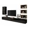 Set mobili soggiorno Providence B154 (Nero + Nero lucido + Rovere Artisan)