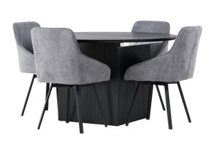 Conjunto de comedor Dallas 4335 (Negro + Gris oscuro)