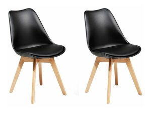 Καρέκλα Berwyn 1345 (Μαύρο + Ανοιχτό χρώμα ξύλου)