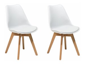 Καρέκλα Berwyn 1345 (Άσπρο + Ανοιχτό χρώμα ξύλου)