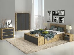 Set dormitor Parma C112 (Stejar Artisan + Gri)