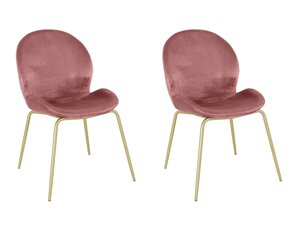 Kėdžių komplektas Denton 1218 (Auksinė + Rožinė)