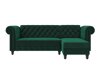 Chesterfield sofá rinconero Tulsa 622 (Verde oscuro)