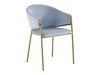 Kėdžių komplektas Denton 1232 (Šviesi mėlyna + Auksinė)