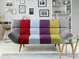 Sofa lova Berwyn 1552 (Pilka + Raudona + Mėlyna)