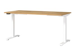 Höhenverstellbarer Schreibtisch Sacramento 416 (Navarra eichenholzoptik + Weiß)