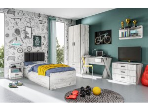 Jugendzimmer-Set Portland AE112 (Craft weiß + Grau)