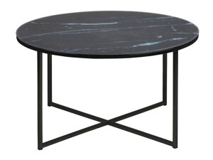 Klubska mizica Oakland F108 (Črni marmor + Črna)