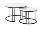 Komplet kavnih mizic Oswego 105 (Beli marmor + Črna)