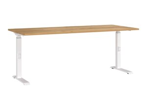 Höhenverstellbarer Schreibtisch Sacramento 422 (Navarra eichenholzoptik + Weiß)