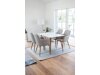 Τραπέζι Dallas 4306 (Γυαλιστερό λευκό + Ανοιχτό χρώμα ξύλου)