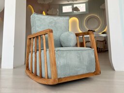 Šūpuļkrēsls Altadena 538 (Brūns + Gaiši zils)