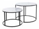 Komplet klubskih mizic Richardson 116 (Beli marmor + Črna)