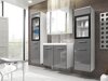 Ensemble de salle de bain Sarasota 140 (Gloss gris + Blanc)