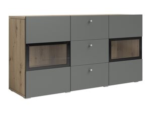 Vetrina Austin AS101 (Rovere Artisan + Grigio opaco)