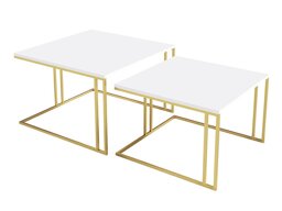 Conjunto de mesa de centro Oswego 110 (Branco + Dourado)