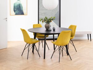 Маса и столове за трапезария Oakland 661 (Жълт + Черен)