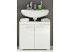 Armário com lavatório de apoio próprio para casa de banho Columbia Y106 (Branco + Branco brilhante)