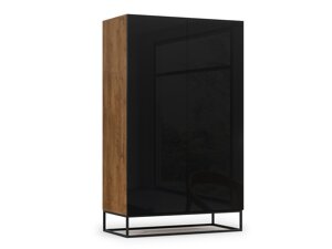 Garderobna omara Elyria A105 (Artisan hrast + Sijaj črna)